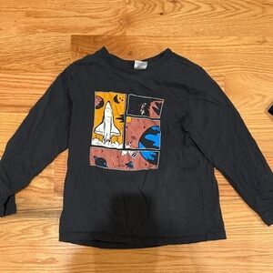 Hanna Andersson Black Space Graphic Long Sleeve Tee